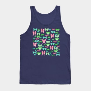 Butterflies pink and green Tank Top